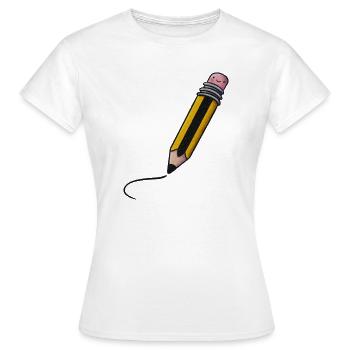 Crayon Kawaii Friendly - T-shirt Femme - blanc - Devant - AI Model Female 172 dark (172cm)