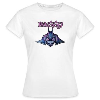 Illustration de chauve-souris néon Batty - T-shirt Femme - blanc - Devant - AI Model Female 172 dark (172cm)