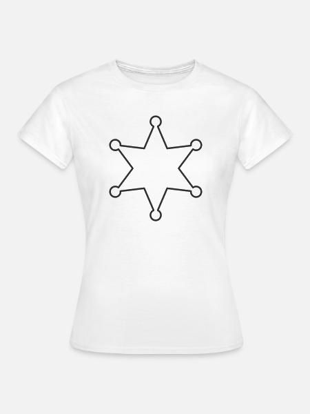Sheriff-Abzeichenlinie Symbol Stern Polizeivollzugssymbo - Frauen T-Shirt - Weiß