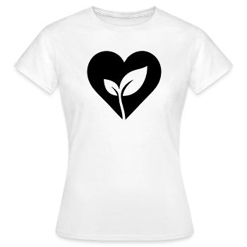 Gärtner Herz mit Pflanze - Frauen T-Shirt - Weiß - Vorne - AI Model Female 172 dark (172cm)