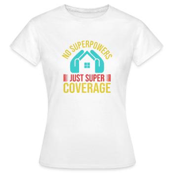 Assurance Super Couverture Agent d’Assurance Drôle - T-shirt Femme - blanc - Devant - AI Model Female 172 dark (172cm)
