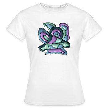 Tourbillons de couleur Vagues abstraites - T-shirt Femme - blanc - Devant - AI Model Female 172 dark (172cm)