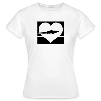 Cœur d’alligator - T-shirt Femme - blanc - Devant - AI Model Female 172 dark (172cm)