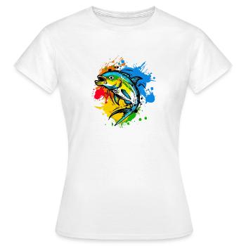 Graphiques de pêcheur - T-shirt Femme - blanc - Devant - AI Model Female 172 dark (172cm)