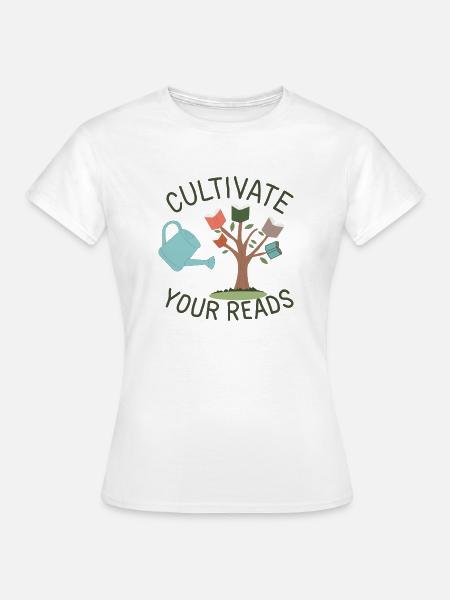 LeseGarten Geschenk Bücherfreunde Hobbygärtner - Frauen T-Shirt - Weiß