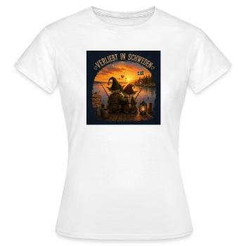 Verliebt in Schweden - Frauen T-Shirt - Weiß - Vorne - AI Model Female 172 dark (172cm)