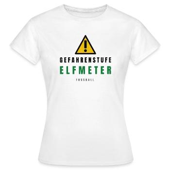 Gefahrenstufe Elf Meter Fußball - Frauen T-Shirt - Weiß - Vorne - AI Model Female 172 dark (172cm)