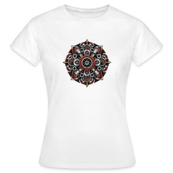 Mandala d’engrenages de l’art de la vis - T-shirt Femme - blanc - Devant - AI Model Female 172 dark (172cm)