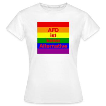 AFD IST KEINE ALTERNATIVE, NO NZS, NO AFD, ROT - Frauen T-Shirt - Weiß - Vorne - AI Model Female 172 dark (172cm)