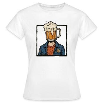  Bierliebhaber, Bier-saufen Kopf, Urlaubsreise - Frauen T-Shirt - Weiß - Vorne - AI Model Female 172 dark (172cm)