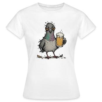 Pigeon de bière, amateur de bière, buveur de bière, - T-shirt Femme - blanc - Devant - AI Model Female 172 dark (172cm)