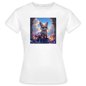 Le renard fantastique parmi les perles - T-shirt Femme - blanc - Devant - AI Model Female 172 dark (172cm)