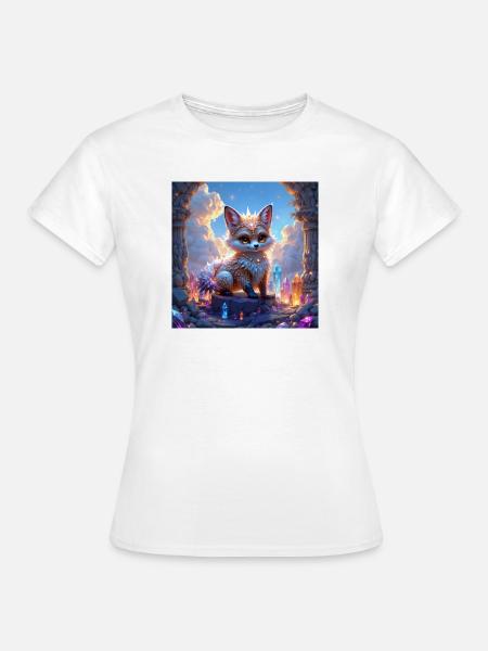 Fantastischer Fuchs unter Edelsteinen - Frauen T-Shirt - Weiß