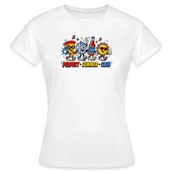 Pizza au fromage, amateur de bière, voyage de vacances, musique - T-shirt Femme - blanc - Devant - AI Model Female 172 dark (172cm)