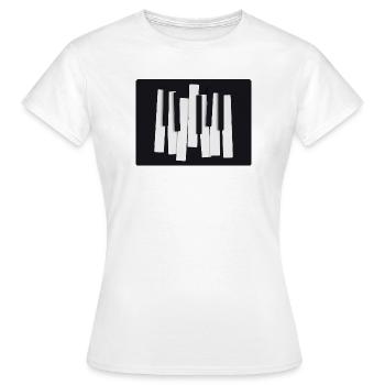 Touches abstraites de piano – Design moderne - T-shirt Femme - blanc - Devant - AI Model Female 172 dark (172cm)