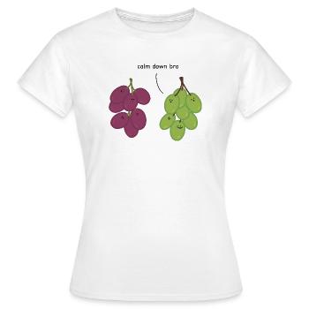 Calme-toi frère - des raisins - T-shirt Femme - blanc - Devant - AI Model Female 172 dark (172cm)