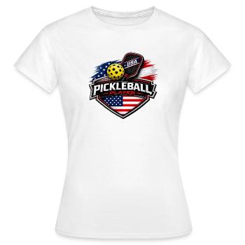 Pickleball USA - T-shirt Femme - blanc - Devant - AI Model Female 172 dark (172cm)