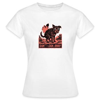 Ne détourne pas le regard, drôle de mème du chien qui fait caca - T-shirt Femme - blanc - Devant - AI Model Female 172 dark (172cm)