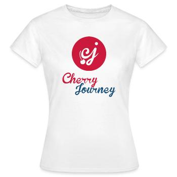 Conception du logo Cherry Journey Cherries - T-shirt Femme - blanc - Devant - AI Model Female 172 dark (172cm)