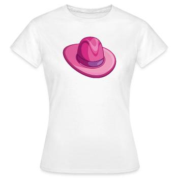Chapeau de cowboy rose - T-shirt Femme - blanc - Devant - AI Model Female 172 dark (172cm)