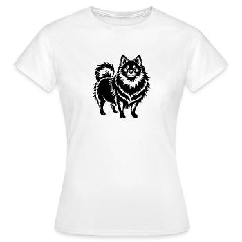 Chien de Poméranie - T-shirt Femme - blanc - Devant - AI Model Female 172 dark (172cm)