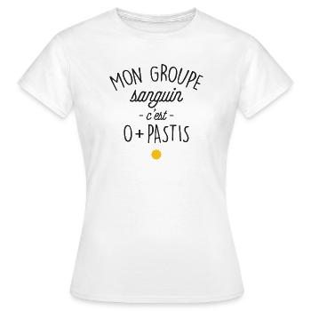 Mon Groupe Sanguin C Est 0 Pastis T-Shirt Cadea... - T-shirt Femme - blanc - Devant - AI Model Female 172 dark (172cm)