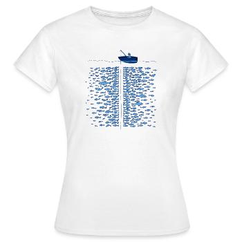 Pêcheur en bateau T-Shirt pêche vintage homme - T-shirt Femme - blanc - Devant - AI Model Female 172 dark (172cm)