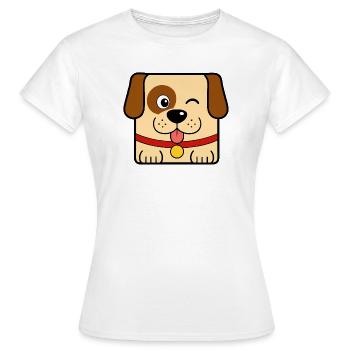 Chien - T-shirt Femme - blanc - Devant - AI Model Female 172 dark (172cm)