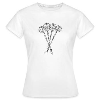 Dessin au trait avec fléchettes - T-shirt Femme - blanc - Devant - AI Model Female 172 dark (172cm)