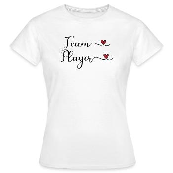 Style typographique mignon avec un cœur en équipe - T-shirt Femme - blanc - Devant - AI Model Female 172 dark (172cm)