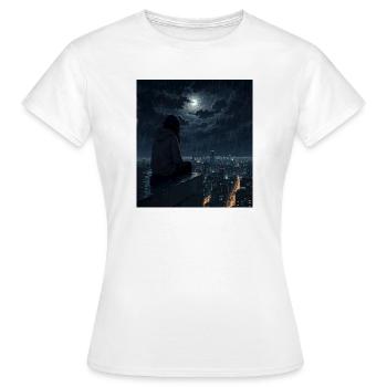 Nuit sur la pluie sur le toit - T-shirt Femme - blanc - Devant - AI Model Female 172 dark (172cm)