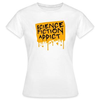 Citation d’amateur de science-fiction accro à la science-fiction - T-shirt Femme - blanc - Devant - AI Model Female 172 dark (172cm)