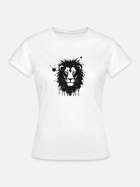 Löwen-Künstlerischer Spritzer - Frauen T-Shirt - Weiß
