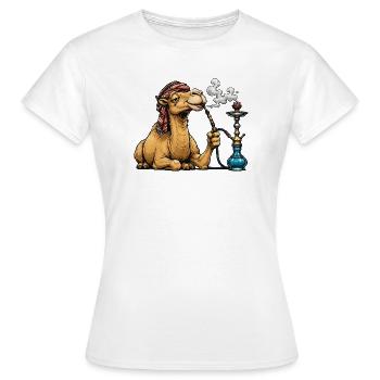 Camel with Shisha Cartoon - Women's T-Shirt - white - Front - AI Model Female 172 dark (172cm)