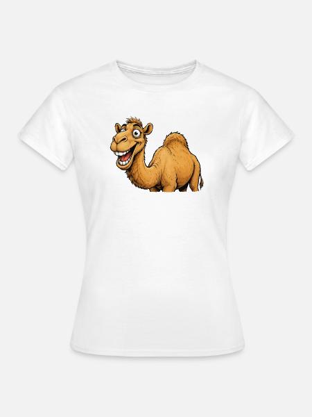 Lachendes Kamel Cartoon - Frauen T-Shirt - Weiß