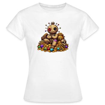 Pirate au trésor de poupée vaudou cousue en or - T-shirt Femme - blanc - Devant - AI Model Female 172 dark (172cm)