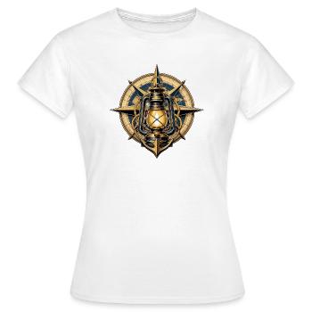 Boussole lumineuse et ancre - T-shirt Femme - blanc - Devant - AI Model Female 172 dark (172cm)