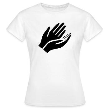 Geste des mains ouvertes - T-shirt Femme - blanc - Devant - AI Model Female 172 dark (172cm)