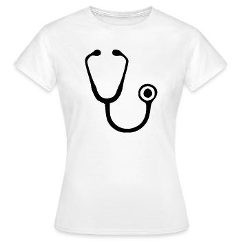 Don de Médecin Médecin Stéthoscope - T-shirt Femme - blanc - Devant - AI Model Female 172 dark (172cm)