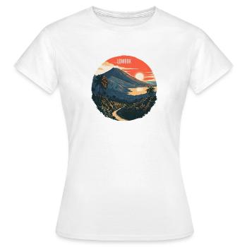 Paysage volcanique de Lombok Coucher de soleil - T-shirt Femme - blanc - Devant - AI Model Female 172 dark (172cm)