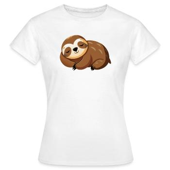 Paresseux endormi - T-shirt Femme - blanc - Devant - AI Model Female 172 dark (172cm)