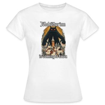 Jólakötturinn Yule Cat Icelandic Christmas Cat - Women's T-Shirt - white - Front - AI Model Female 172 dark (172cm)