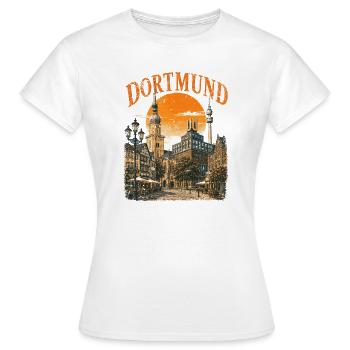  Vintage Dortmund Skyline historische - Frauen T-Shirt - Weiß - Vorne - AI Model Female 172 dark (172cm)