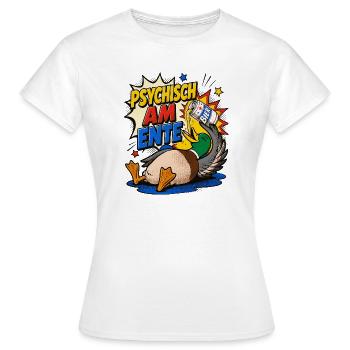  Enten, Bier saufen, Bierliebhaber, Pro-duck-tive - Frauen T-Shirt - Weiß - Vorne - AI Model Female 172 dark (172cm)