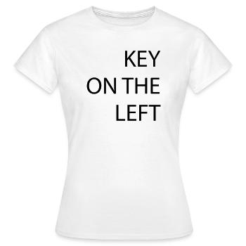 Clé à gauche - T-shirt Femme - blanc - Devant - AI Model Female 172 dark (172cm)