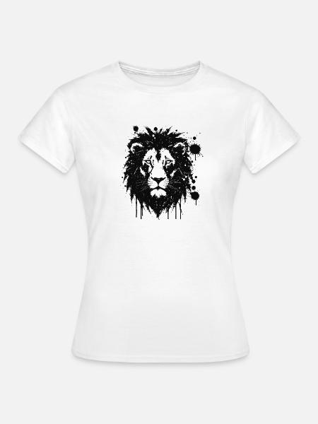 Gemälde mit Schwarzer Löwe bespritzt - Frauen T-Shirt - Weiß