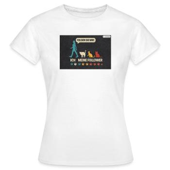 Ich meine follower Katzen Freund - Frauen T-Shirt - Weiß - Vorne - AI Model Female 172 dark (172cm)