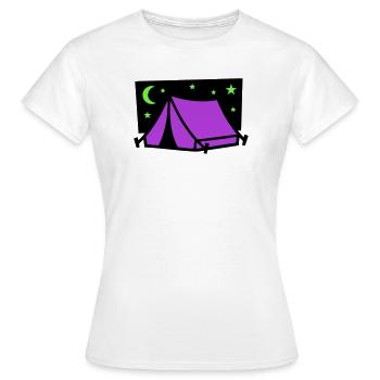 Graphique étoile de tente de camping - T-shirt Femme - blanc - Devant - AI Model Female 172 dark (172cm)