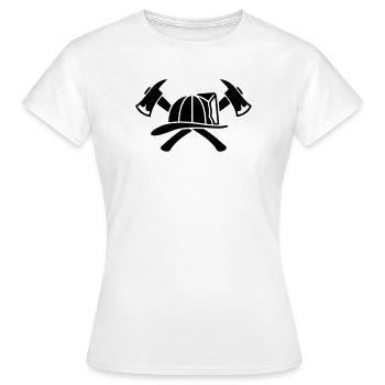 Casque de pompier Silhouette Aexte - T-shirt Femme - blanc - Devant - AI Model Female 172 dark (172cm)