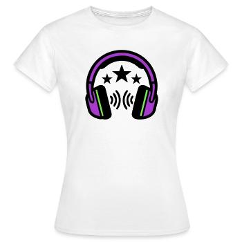 DJ Headphones Sound Logo - Women's T-Shirt - white - Front - AI Model Female 172 dark (172cm)